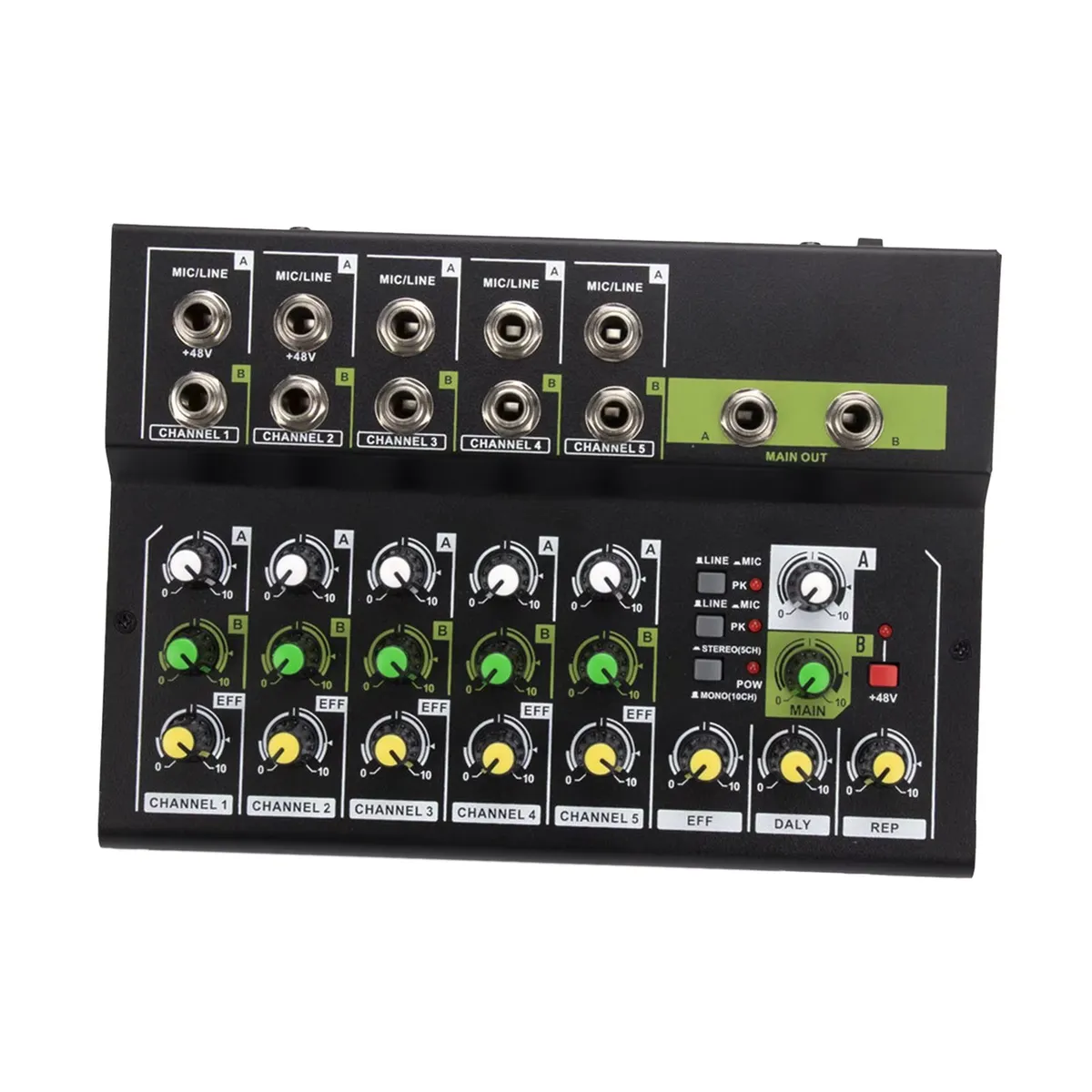 10 channel mixing console with 48V phantom power supply audio mixers