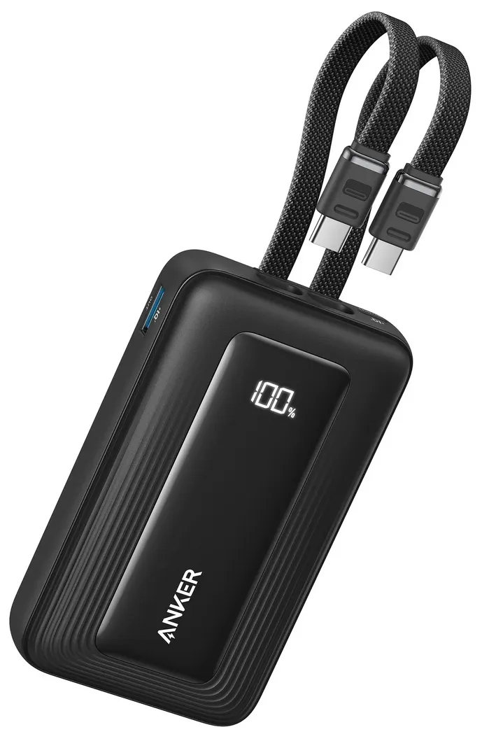 Anker 10 000mAh 35W Zolo Power Bank With Built-In USB-C Cables - Black