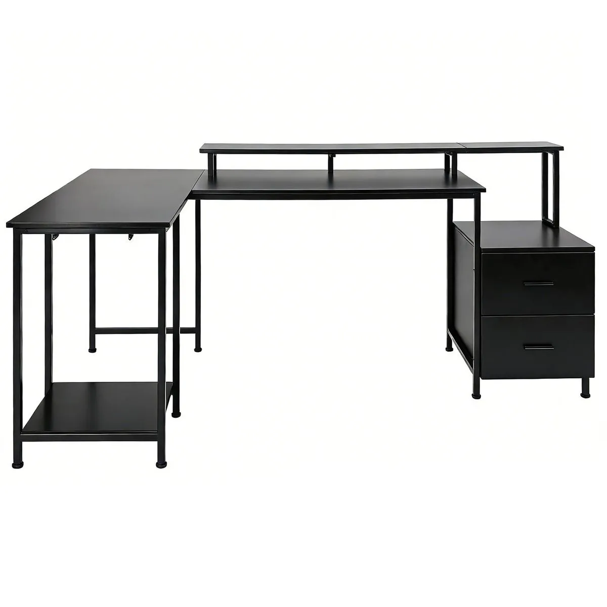 Heartdeco Large Multi-Functional L-Shaped Corner Desk Gaming Desks