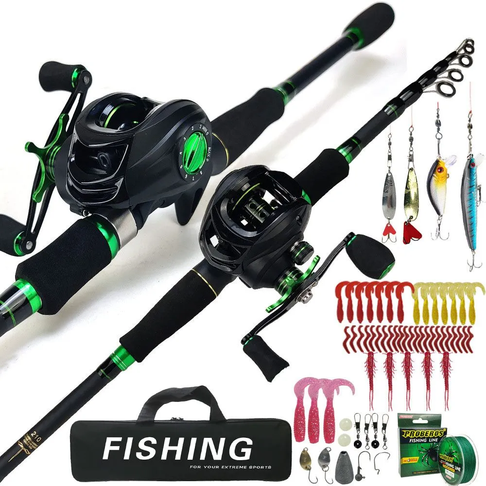 Right Hand Telescopic Carbon Fiber Fishing Rod Combo - 1.8-2.7m