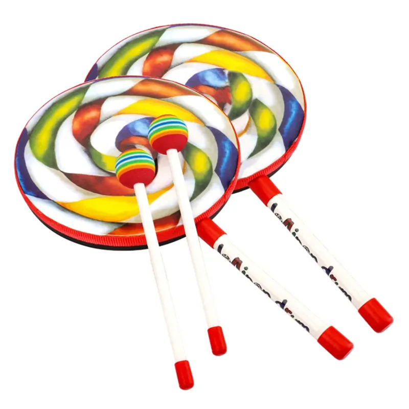 Orff Instruments 2Pack Lollipop Drums 6Inch Dance Props