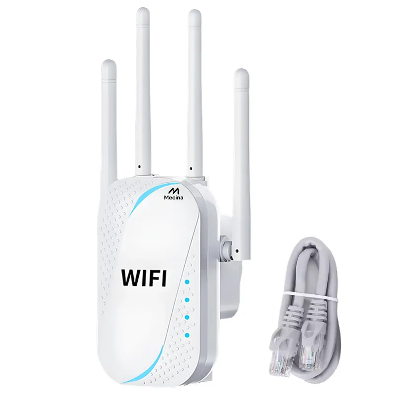 WiFi Repeater Signal Booster One Click Setup 4 Antenna Extender