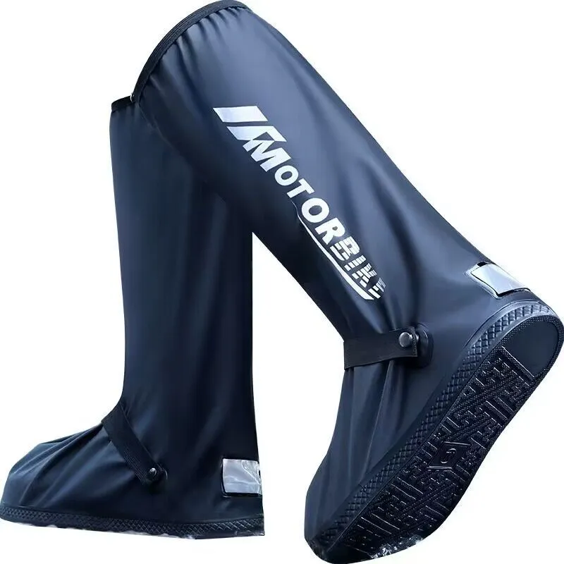 Motorcycle High Tube Rain Boots Waterproof Reflective Non-Slip Footwear