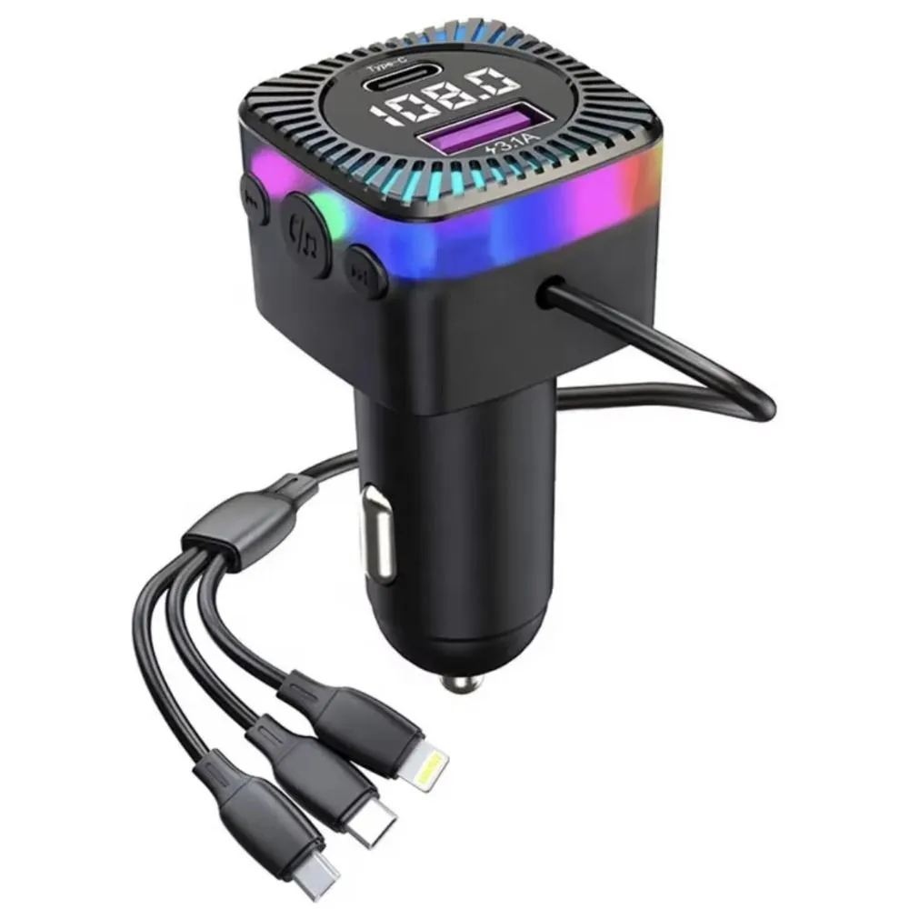 FM Transmitter USB Fast Car Phone Charger 3.1A With Voltage Display