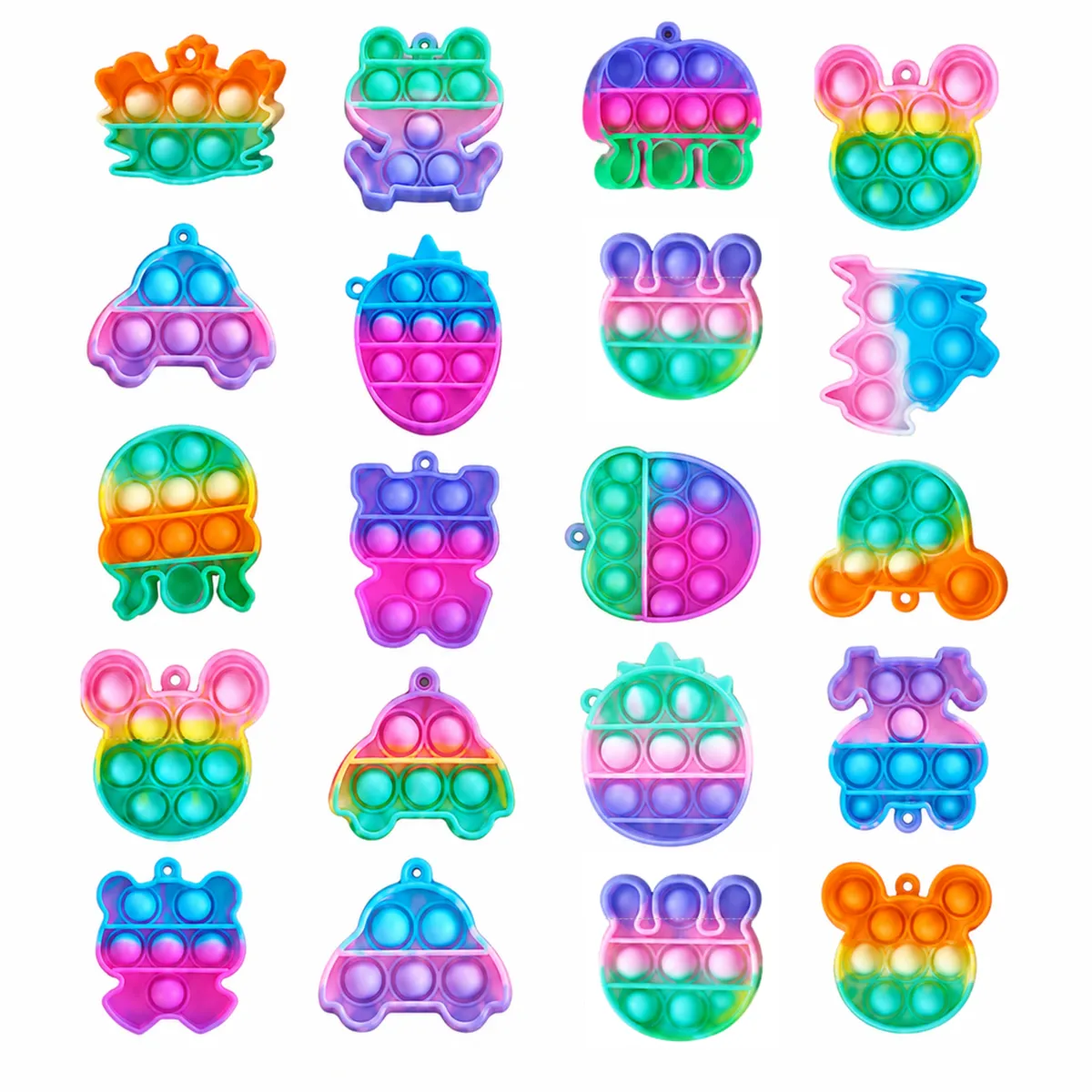 20 Pack Party Favours, Pop It Fidget Toys, Birthday Decorations,Multi-Shape