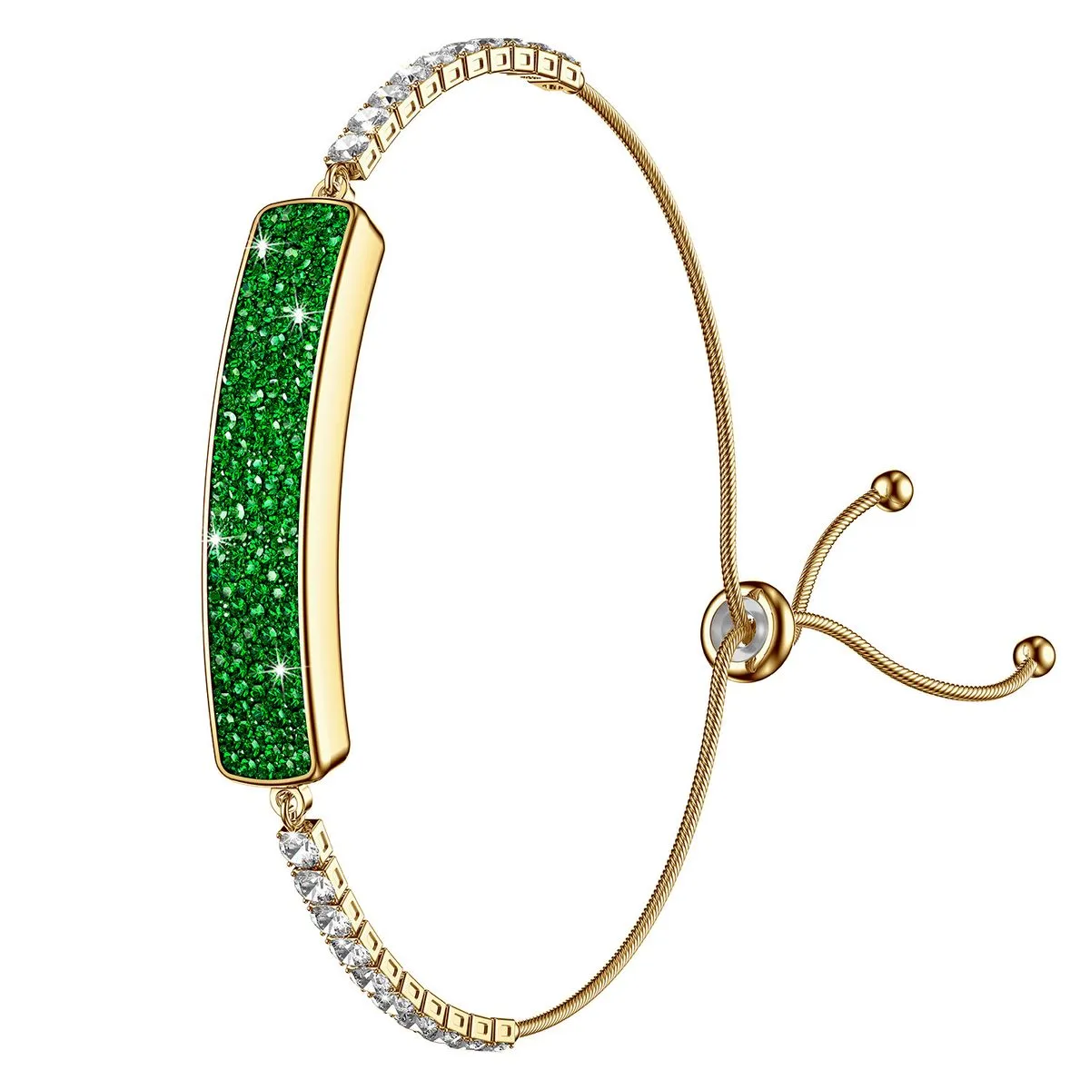 Smart Diamond Bracelet: Health Tracker & Fashion Jewelry for Women - Green