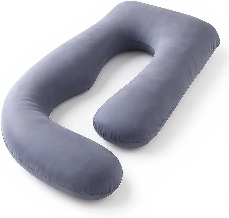U-Shaped Full Body Maternity Pillow, 57 Inch, Pregnancy Support, Grey