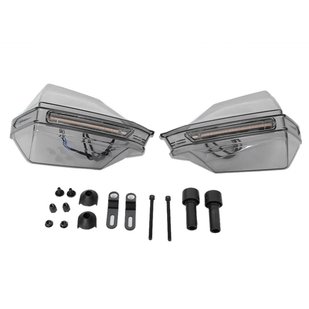 Universal Motorcycle Windproof Hand Guard Shield with LED Light