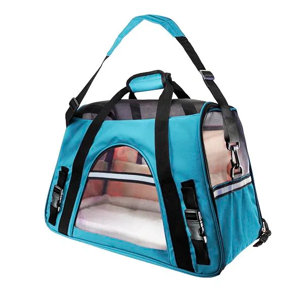 Portable Soft-Sided Pet Travel Carrier Bag for Dogs and Cats (46x23x30cm)