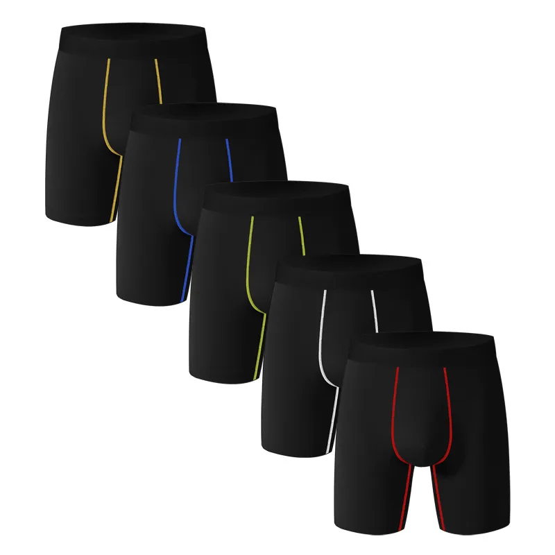 Men Long Leg Boxer Briefs Soft Breathable Sports Underwear Multipack