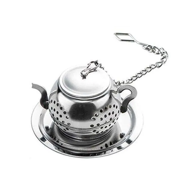 Stainless Steel Tea Infuser,Tea Strainer with Extended Chain and Drip Trays