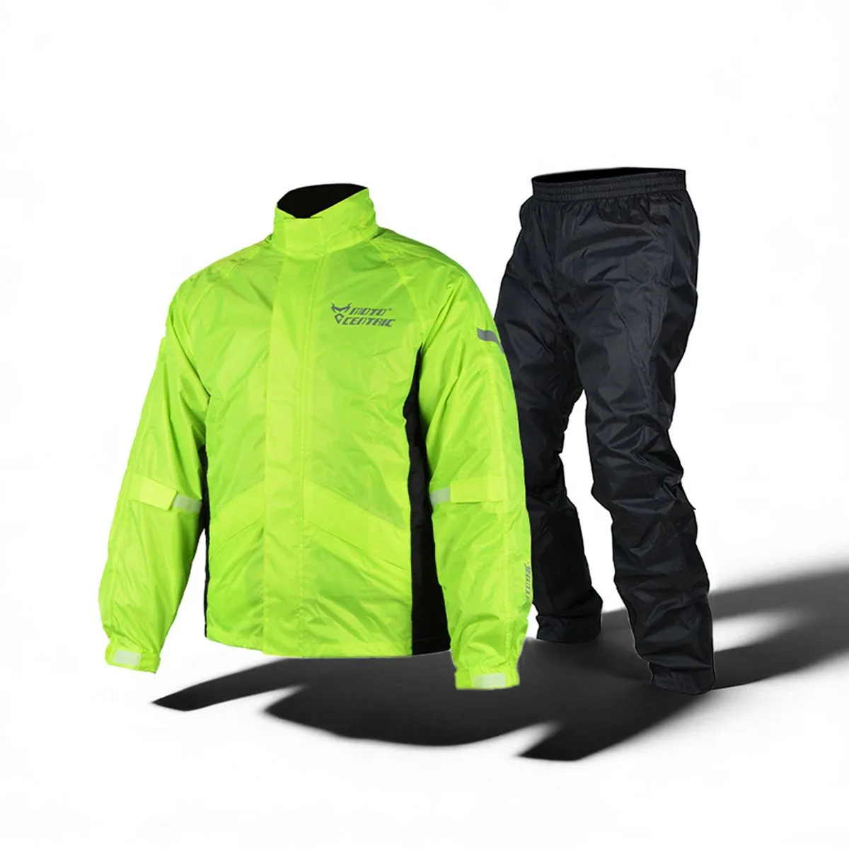 Motocentric Rain Suits for Men Waterproof Motorcycle Rain Coat 2pcs - Green-XL