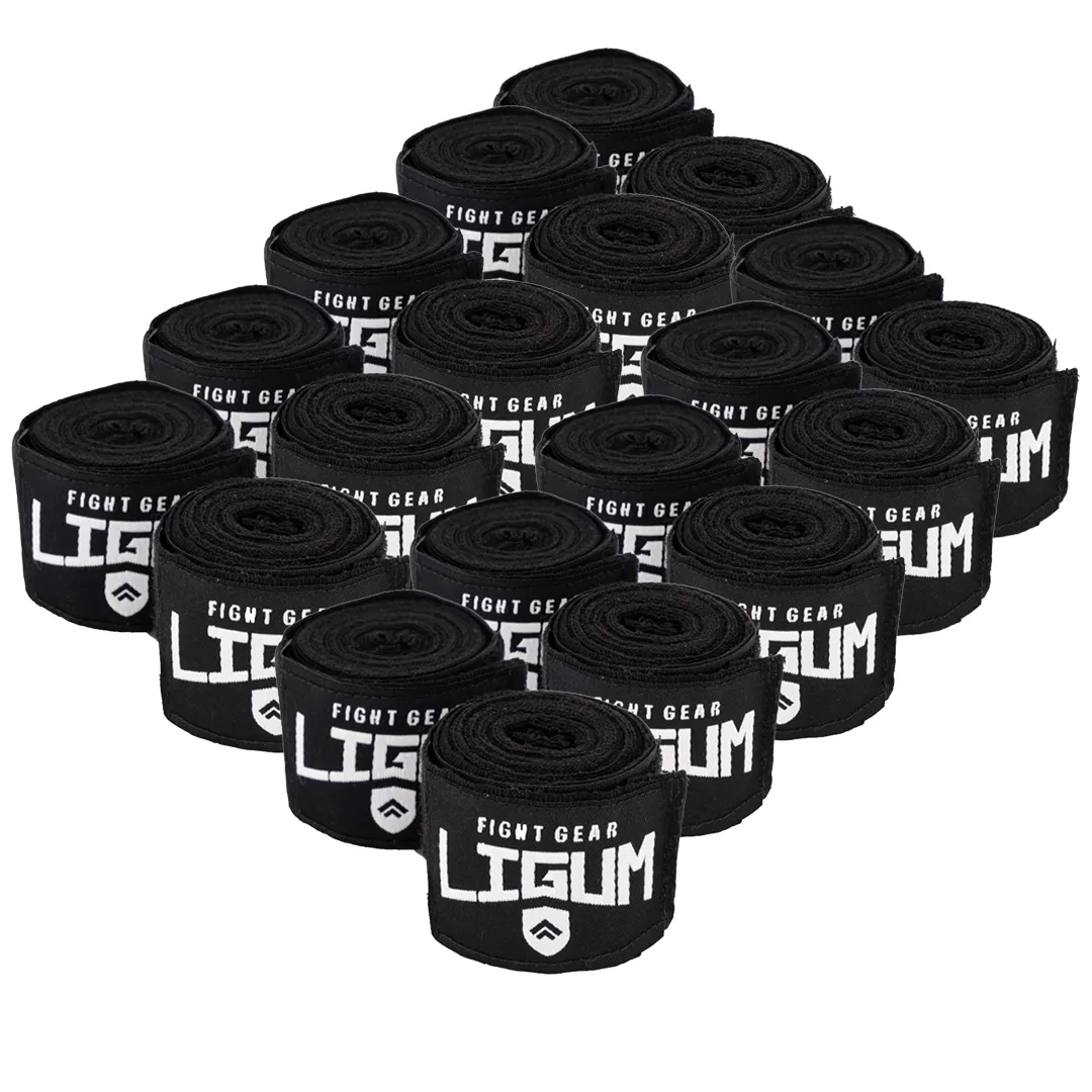 10 Pack of Boxing Wraps - Ligum Fight Gear - Black