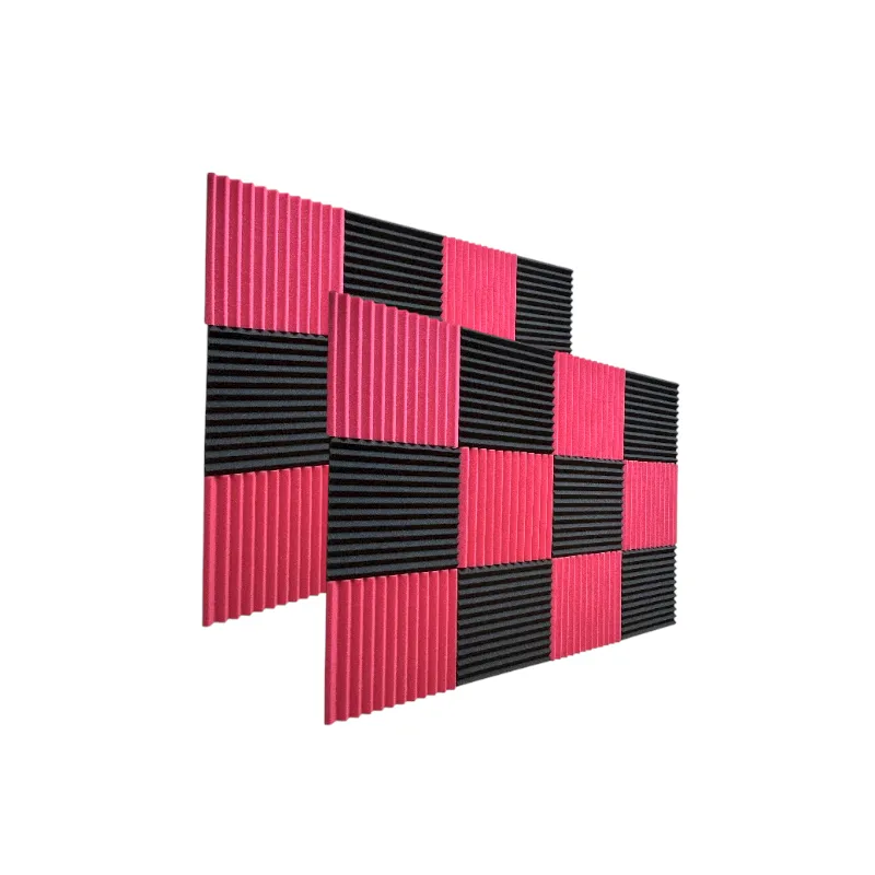 2.5 cm Wedge Acoustic Sound Foam Panels - 24 Piece - Ruby