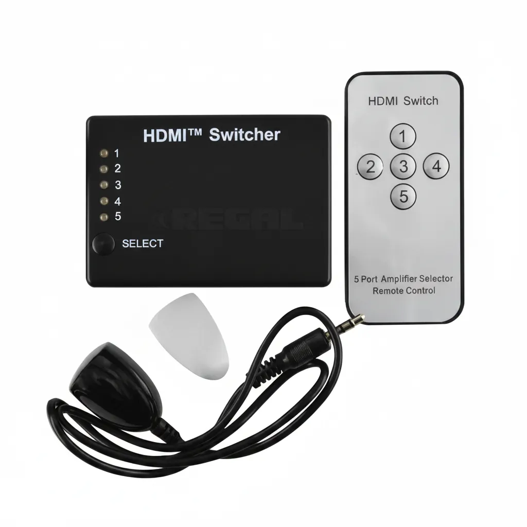 5-Port HDMI Switch 1.4 for 4K Devices with LED Indicators
