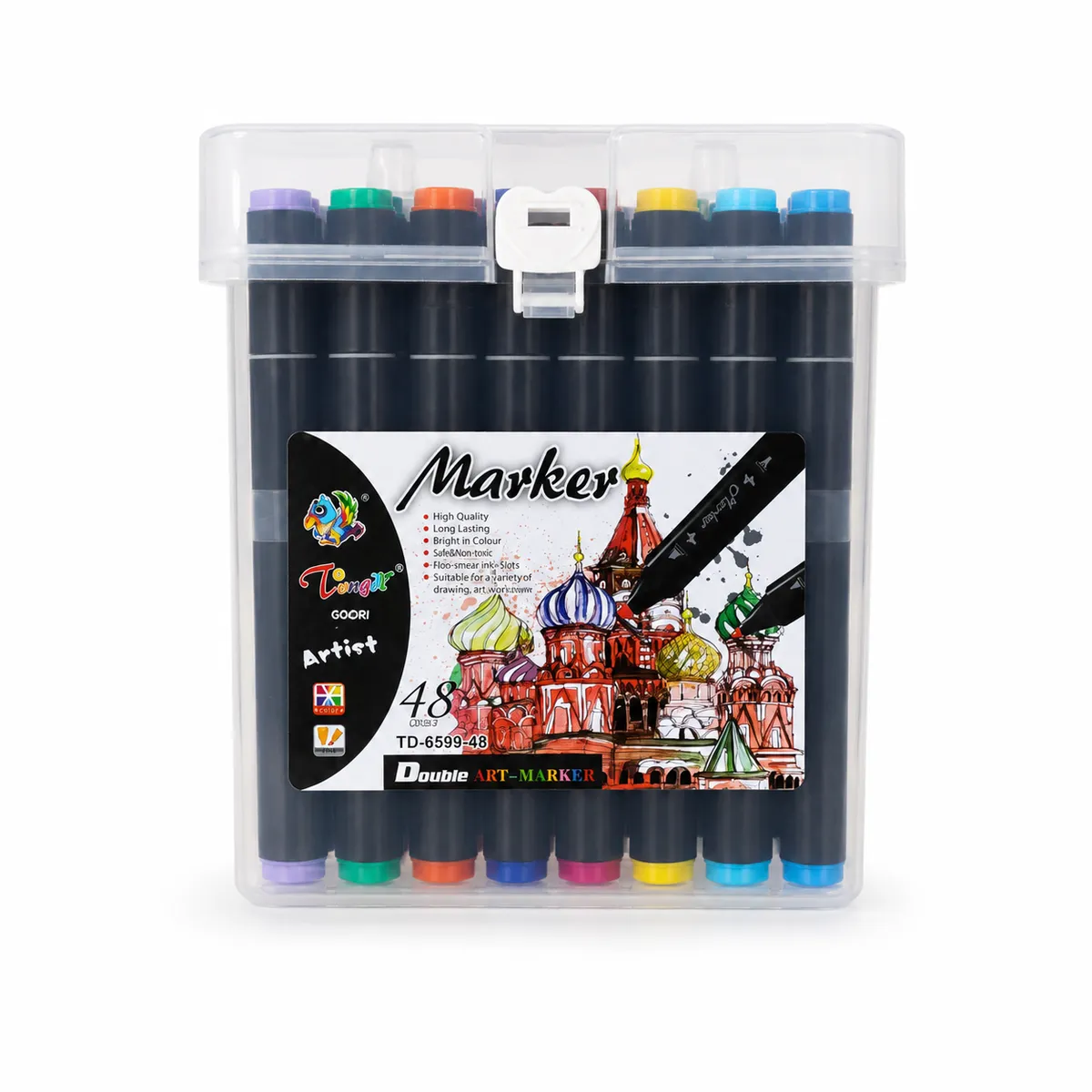 48 COLOR MARKER PEN Set for Students, Artists & DIY Crafts
