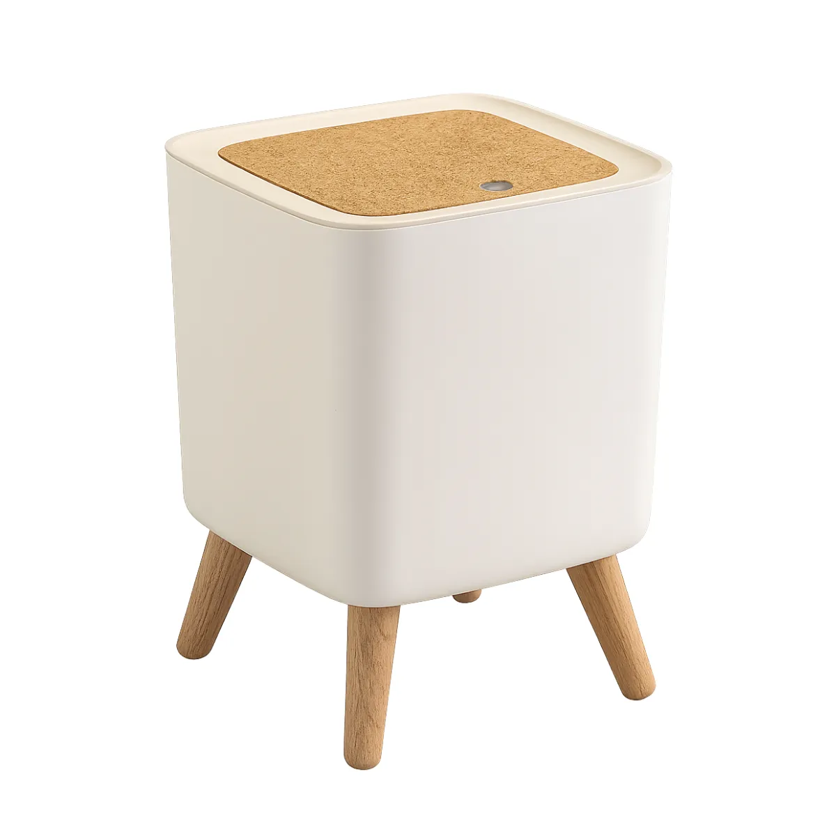 Nordic Style 7L Waste Bin with Legs | Square Trash Can with One-Touch Lid