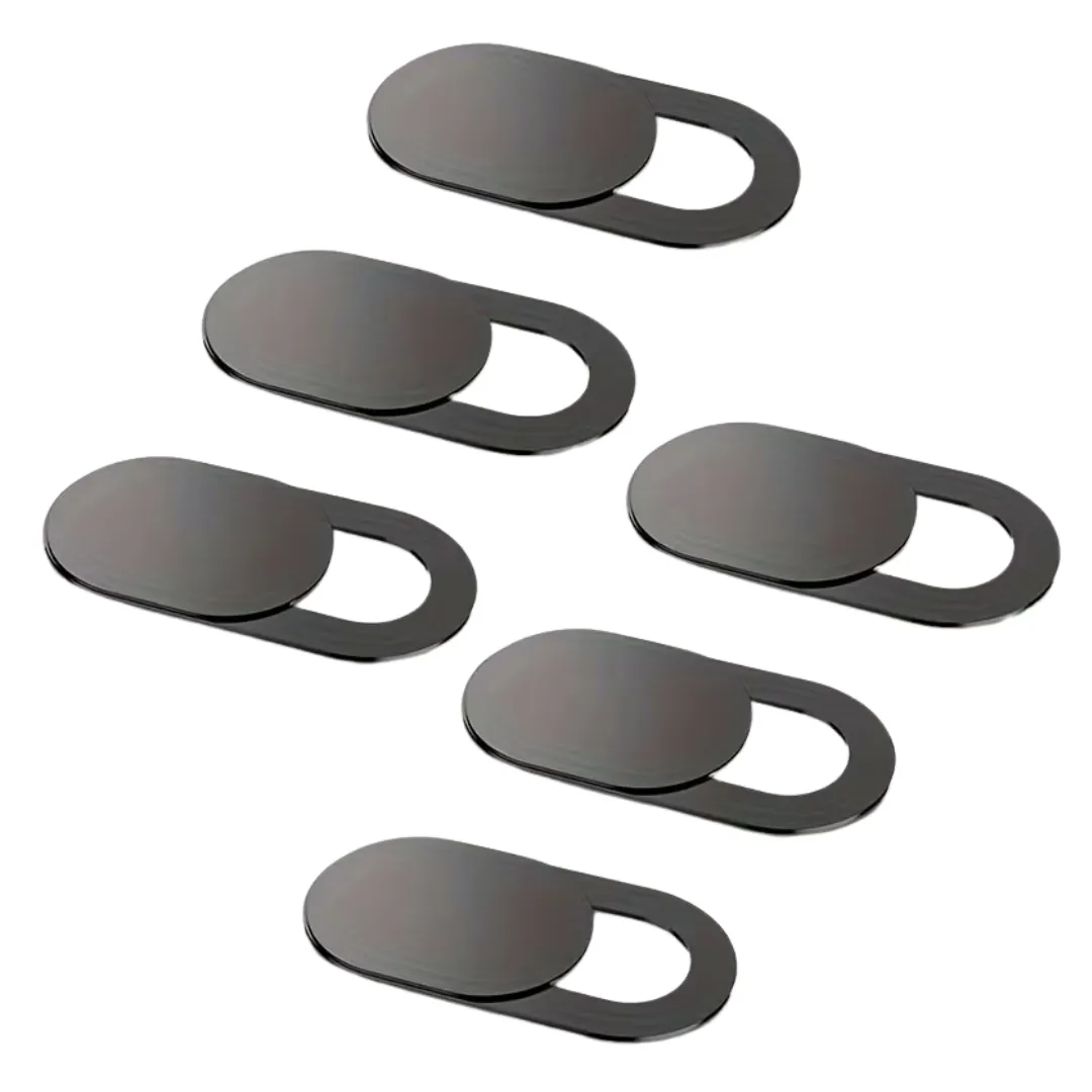6PCS Metal Webcam Privacy Cover Sliding Camera Protector for Phone & Laptop - Black
