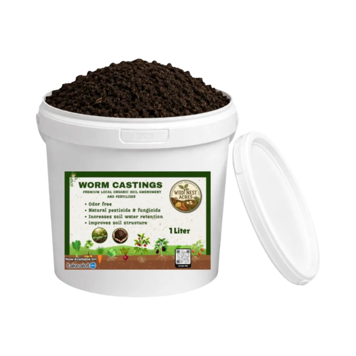 Premium Organic Worm Castings Fertilizer 1L