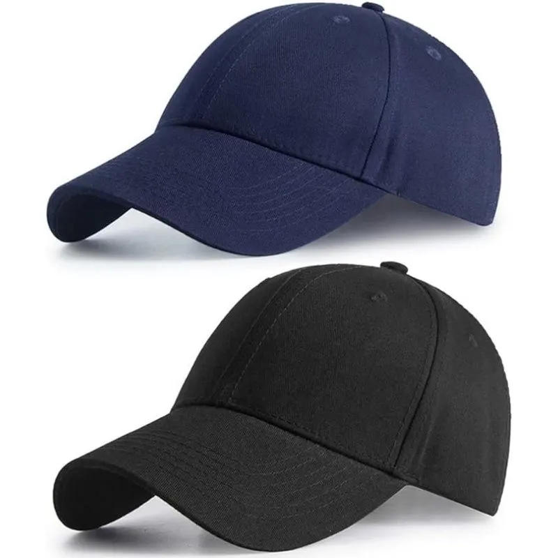 A Set Of 2 Baseball Caps, Cotton, Black/Navy Blue