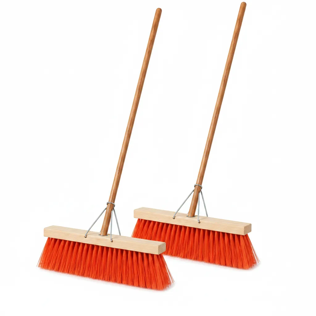 15 Inch Polypropylene Bass Bristle Heavy-Duty Broom - 2 Pack
