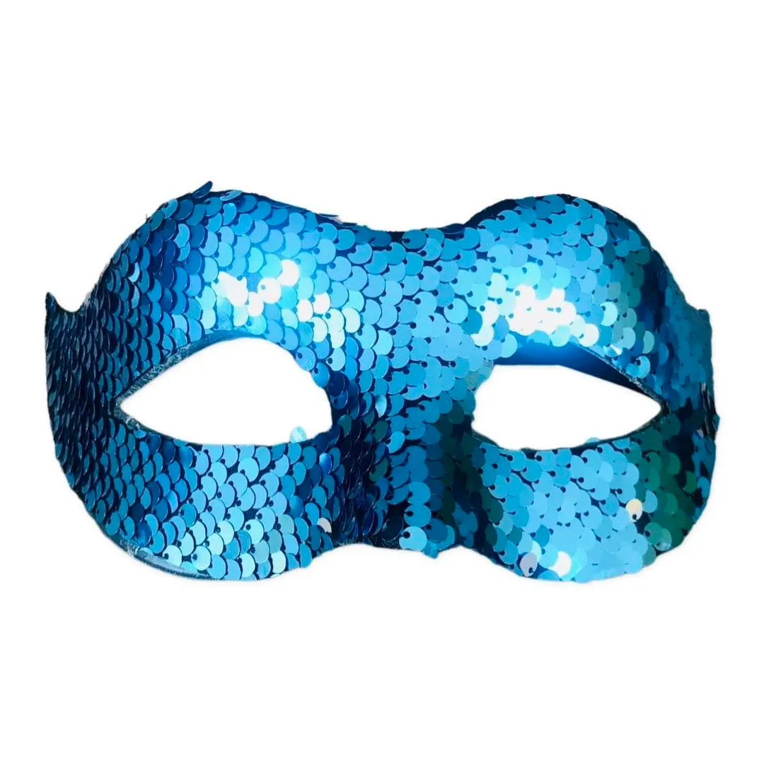 Elegant Sequin Mask-Adult - Sparkle Blue
