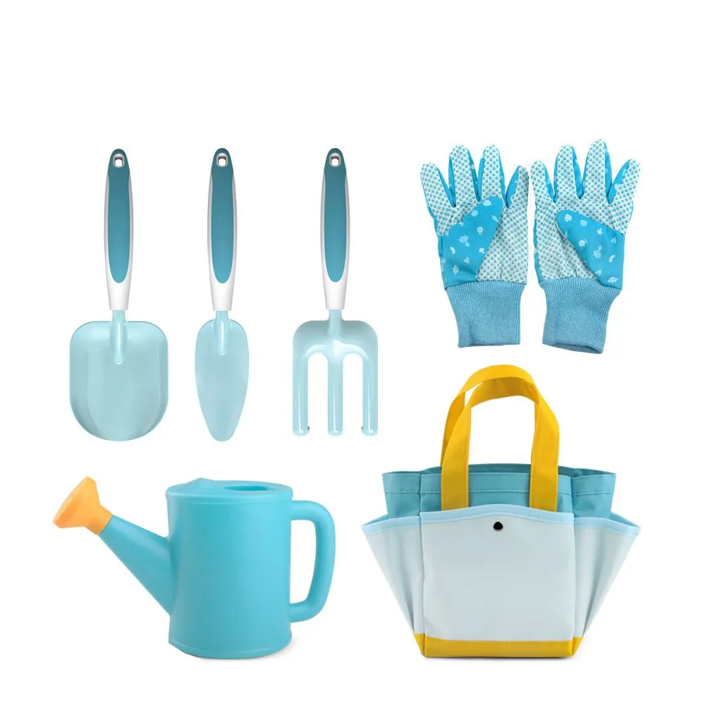 Children Gardening Tool Set Kids Garden Toys - 6 Piece - Blue
