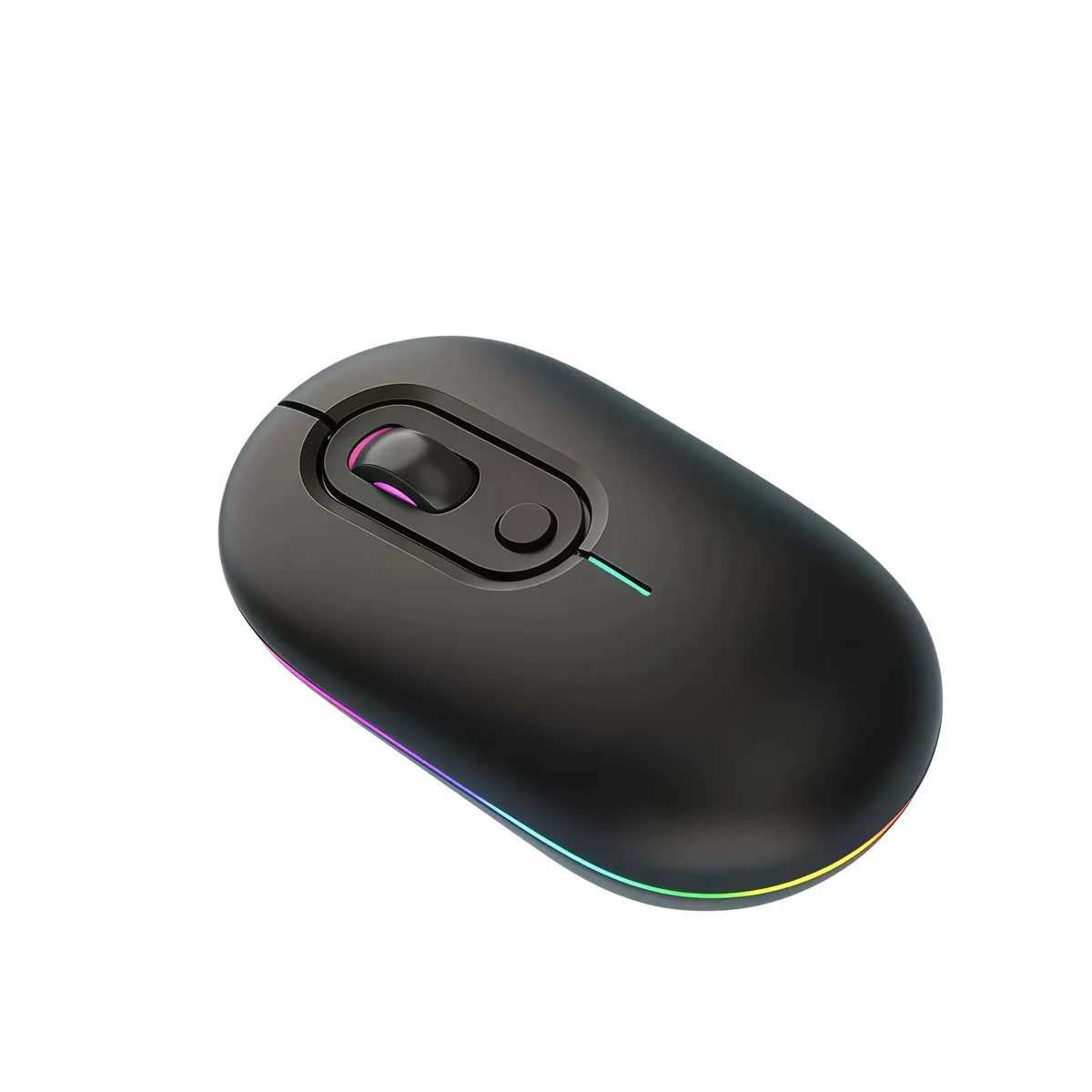 RGB 2.4G Wireless Mouse, Adjustable DPI Ergonomic Silent Mouse - Black