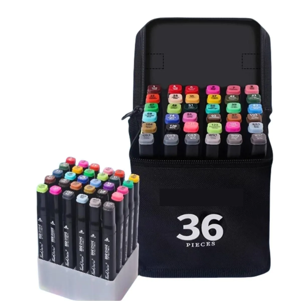 36 Colors Dual Tip Art Markers for Kids & Adult Coloring with Carry Case
