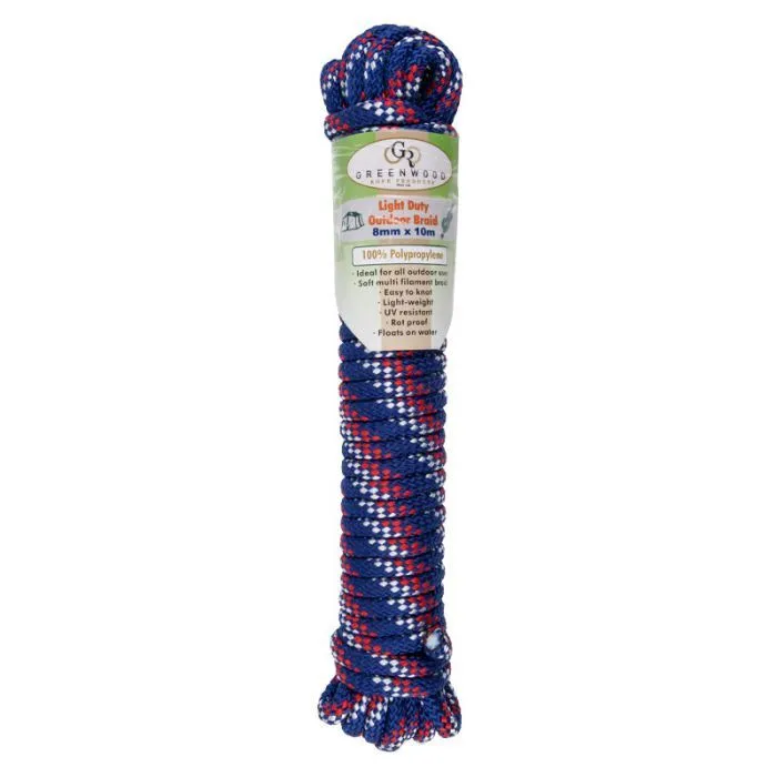 Greenwood Rope L/Duty Outdoor Braid 8mm 10m