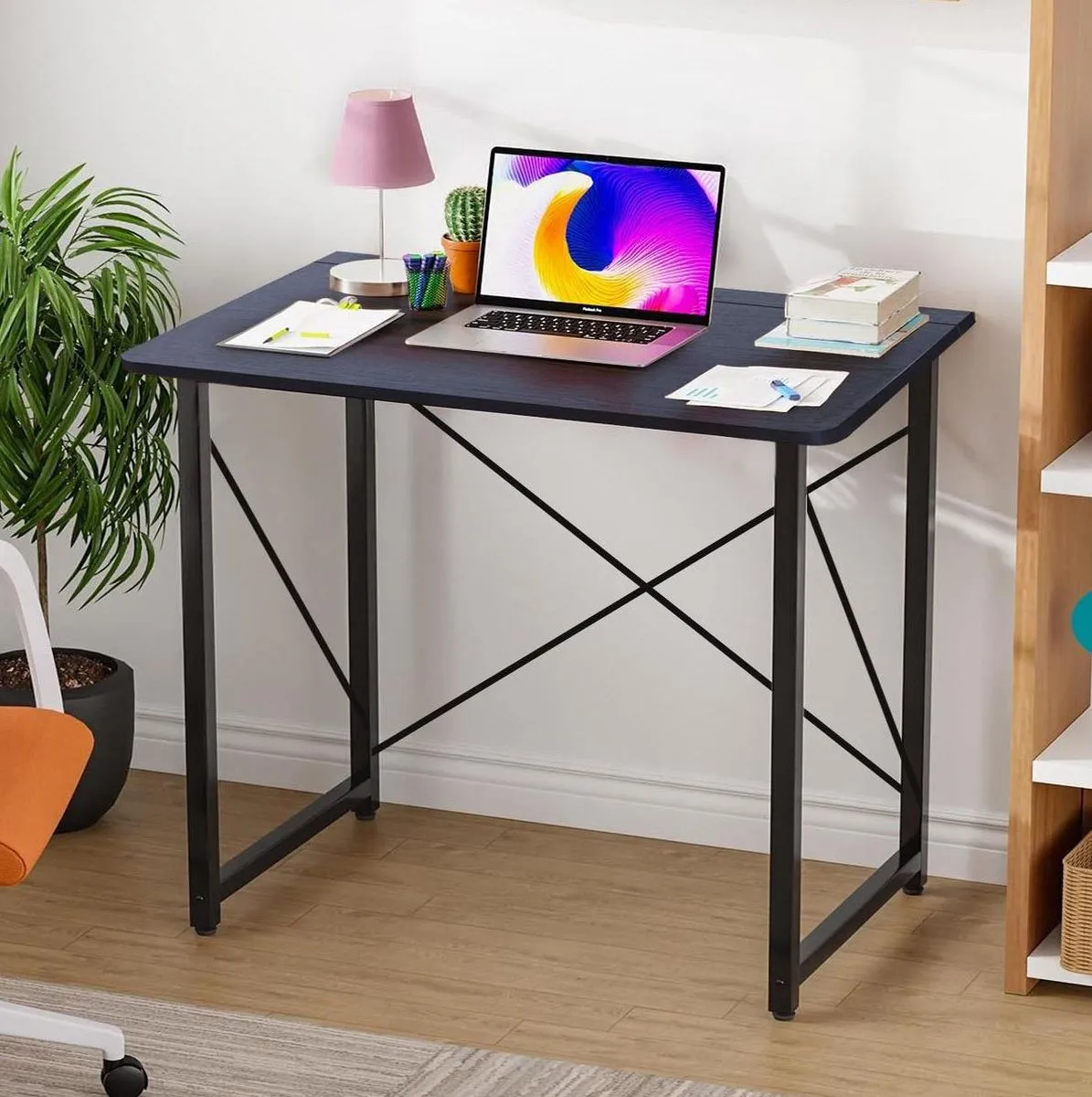 Folding Desk Computer Table Study Gaming Desk Home Office Workstation - Black