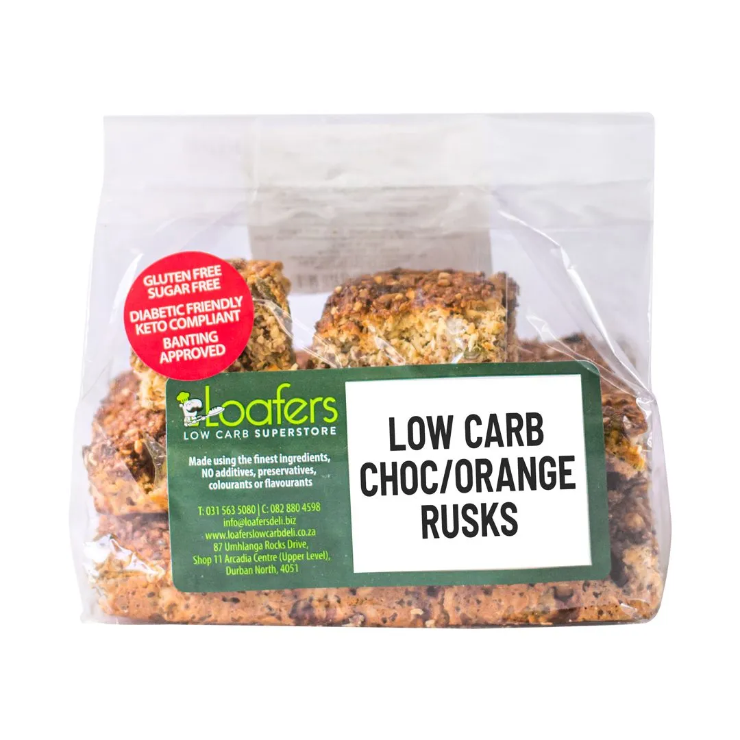 Loafers Low Carb Choc Orange Rusks - 3 Packs