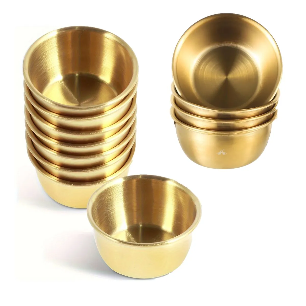 Alanes 12 Piece Stainless Steel Sauce Cups Sauce Dipping Bowl-40ML - Gold