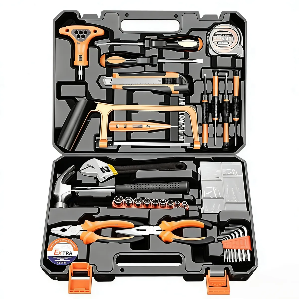 Household Hand Tool Set | 40+ Piece Repair Kit with Portable Storage Case