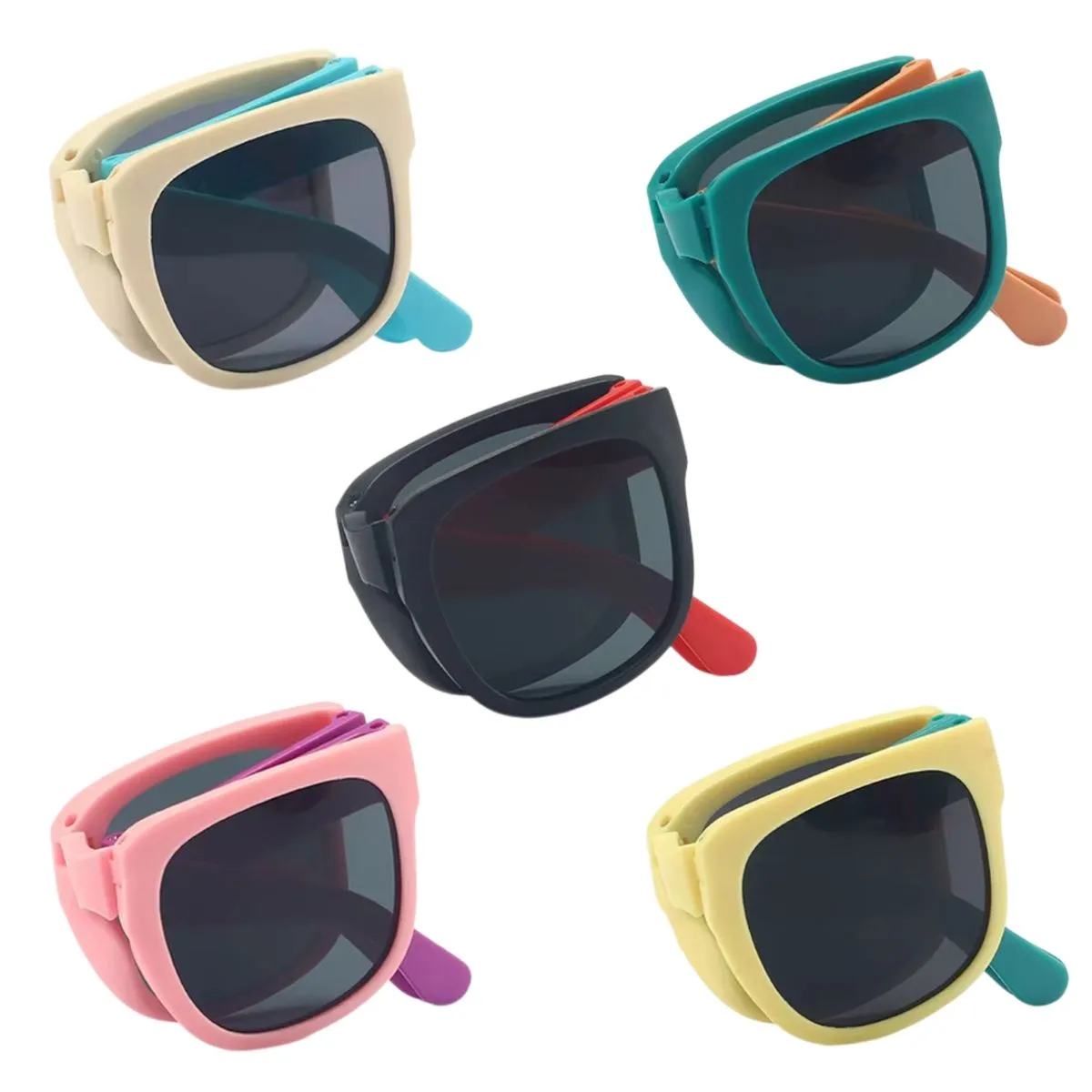 5-piece Foldable Kids Colourful Folding Sunglasses for Birthday Parties