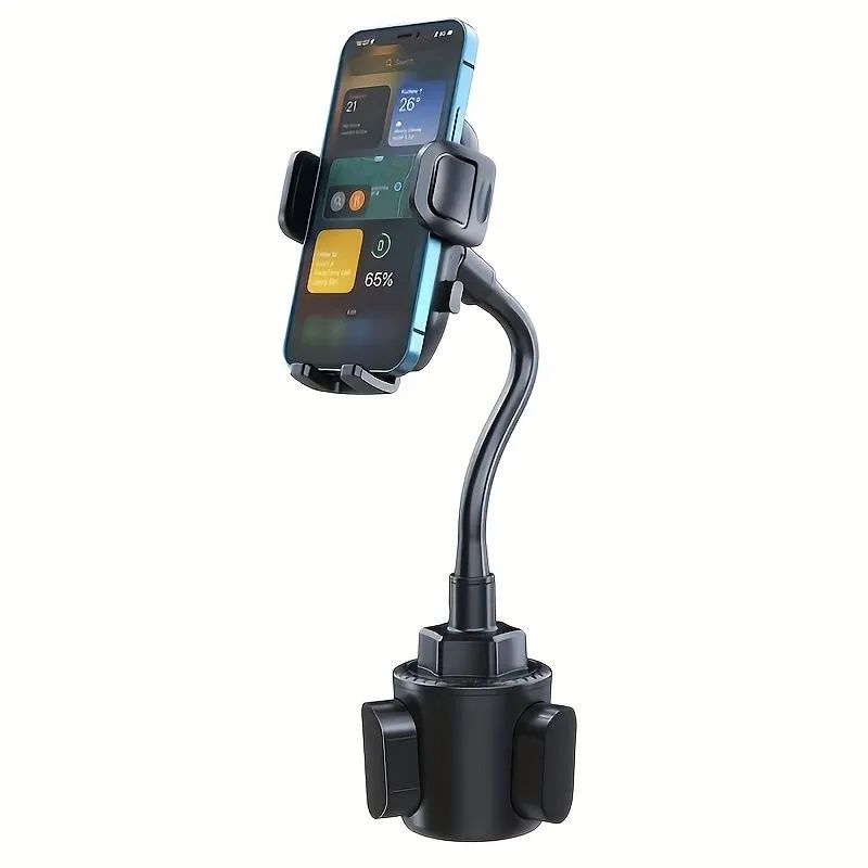 Car Phone Mount with Flexible Gooseneck - Secure Dashboard & Cup Holder