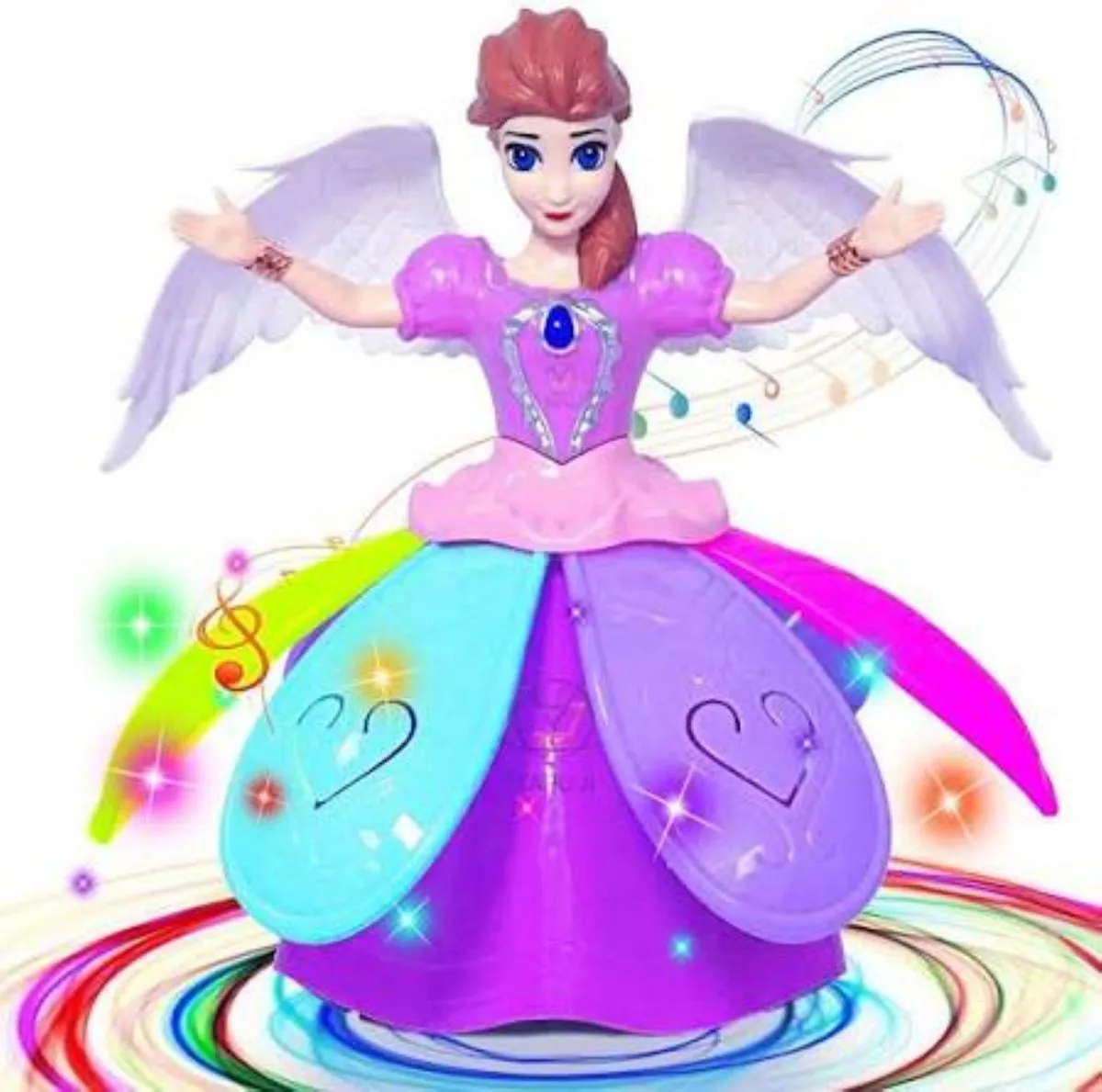 Angel Girl Dancing With Light And Music