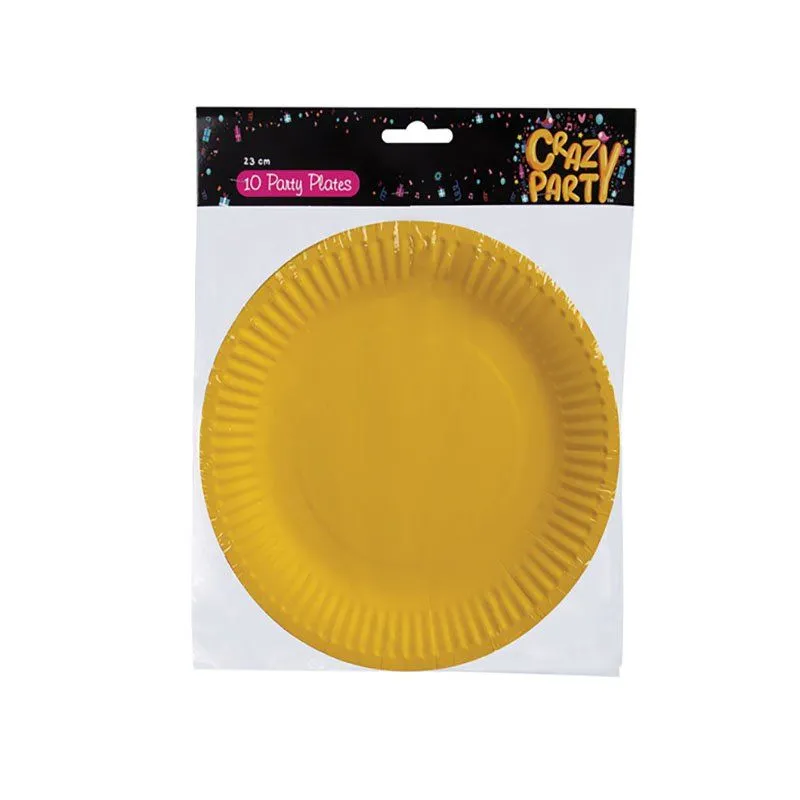 Party Plates - Party Accessories - BPA Free - Yellow - 23 cm - 10 Pieces