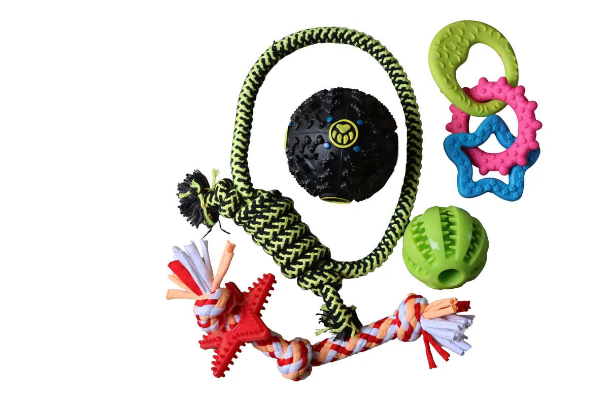 Dog Toy Dental Tug & Interactive Toys for Small to Medium Breeds 5pcs