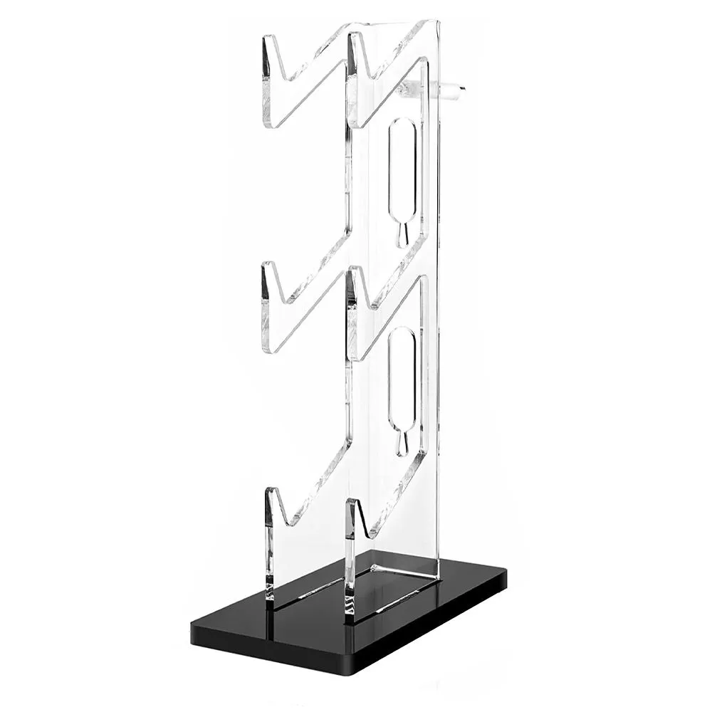 Acrylic Three-Tier Game Controller Display Stand with Transparent Stand - Black