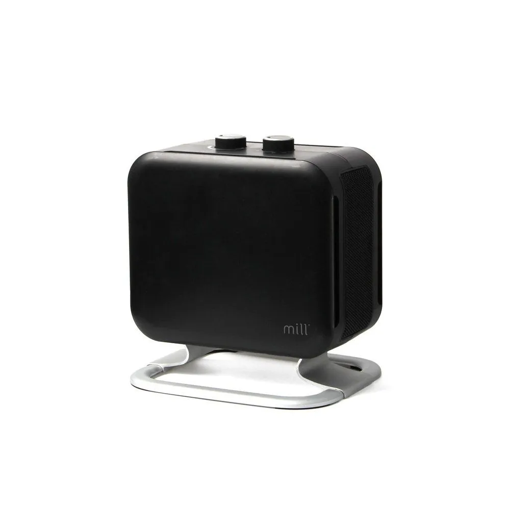 Mill Compact 1800W PTC Fan Heater - Scandinavian Efficiency for Home - Black