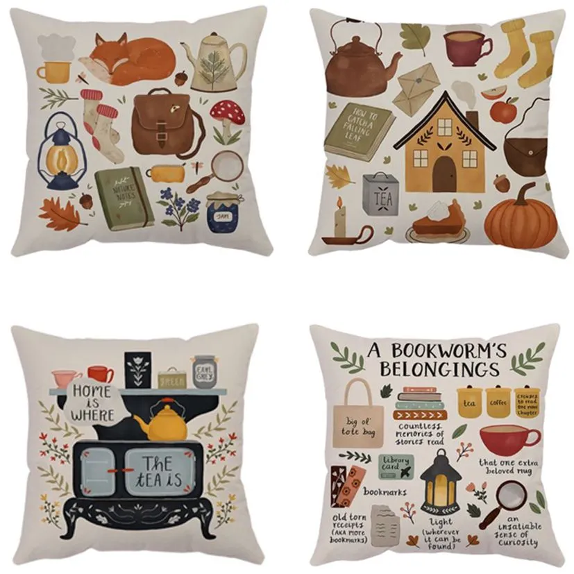 Throw Cushion - Pillow Cover - Set of 4 - Farmhouse