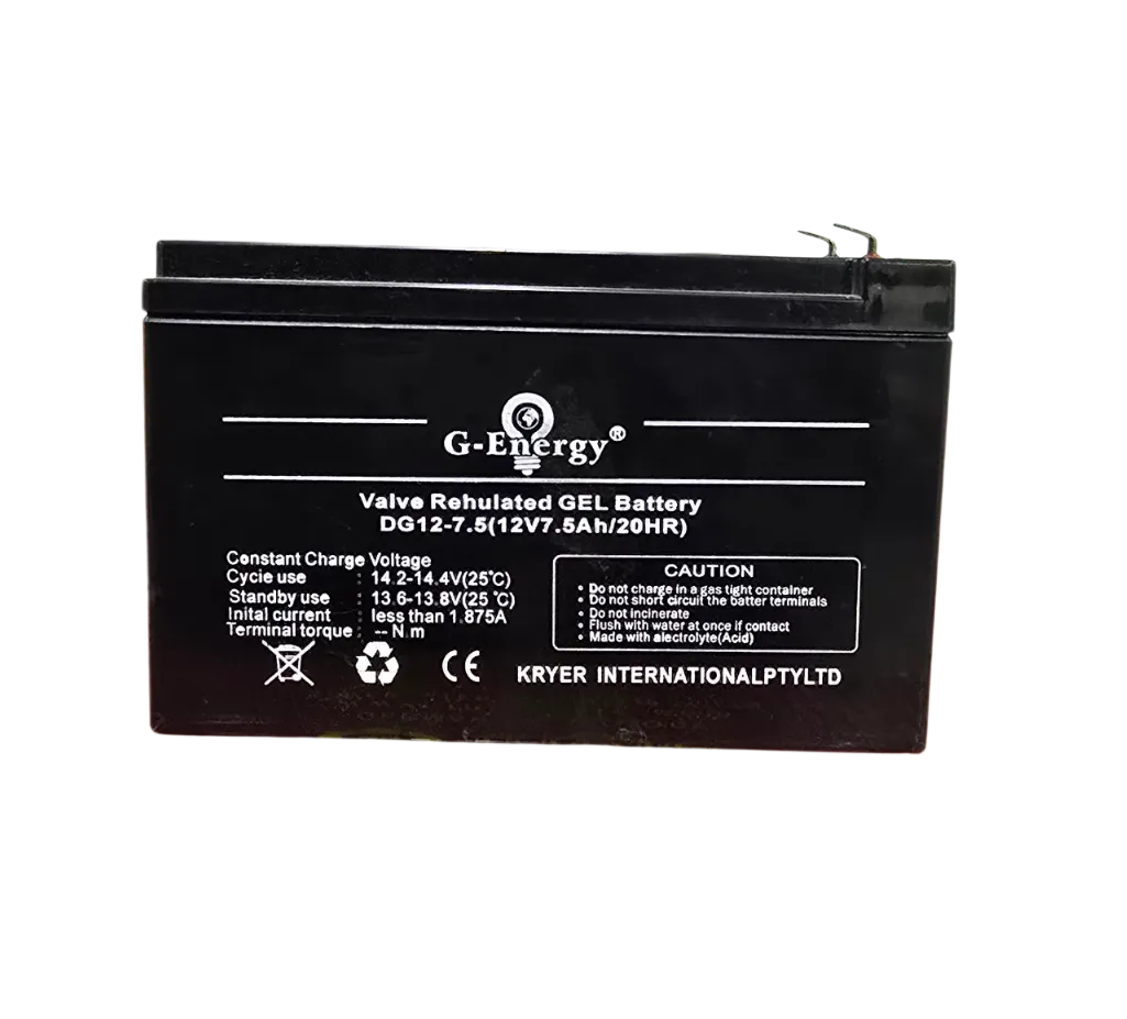 G-Energy 7.5AH 12V Alarm / Gate / Energizer / Security / Motor Gel Battery