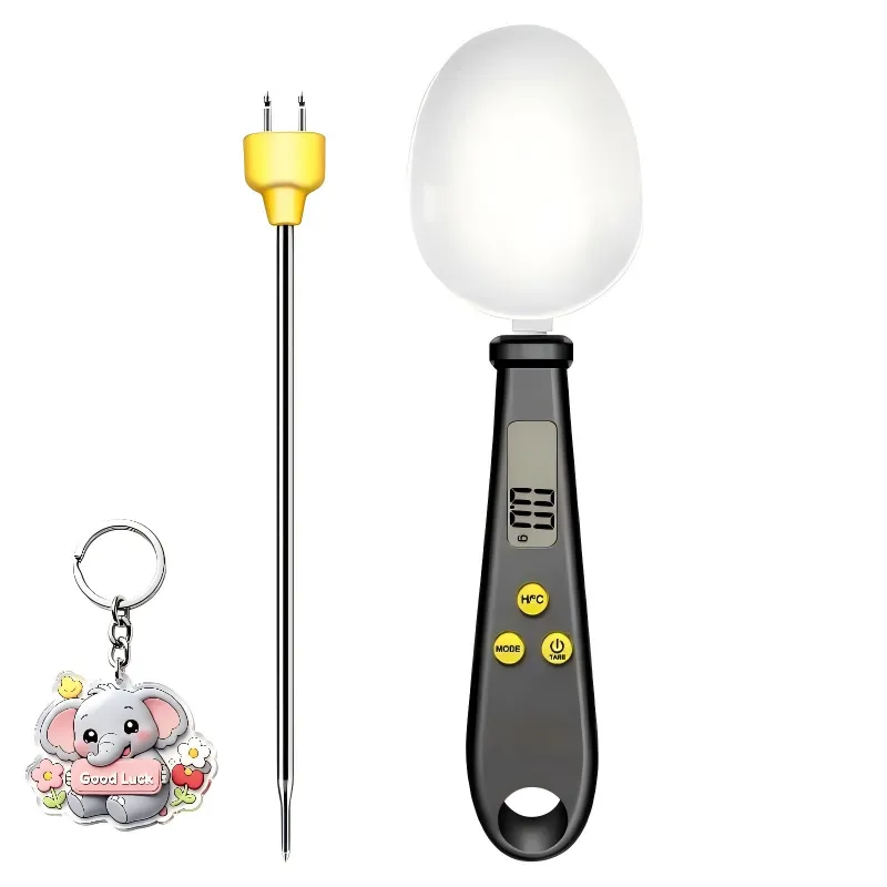 Digital Kitchen Spoon Scale Temperature Measurement 2 in 1 - Black