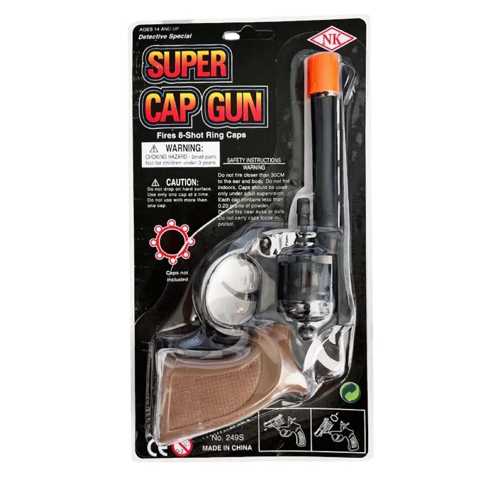 Nk Detective Special Super Cap Gun 8 Shot Ring Caps Black with Brown