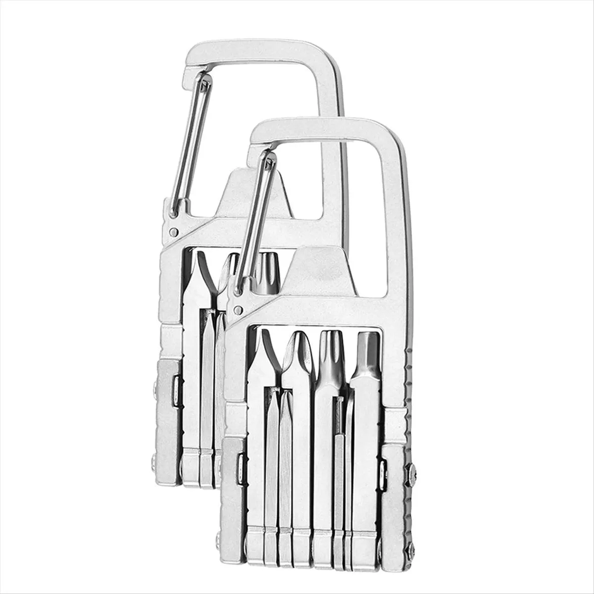 2 Pcs Mini Multi Tool 12 in 1 Mini Folding Multi Compatible with None