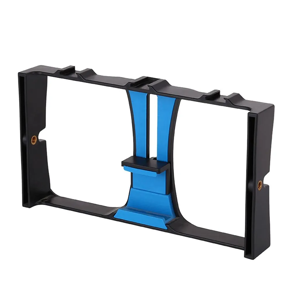 Handheld Compact Video Camera Cage Bracket Handle Rig Stabilizer - Blue
