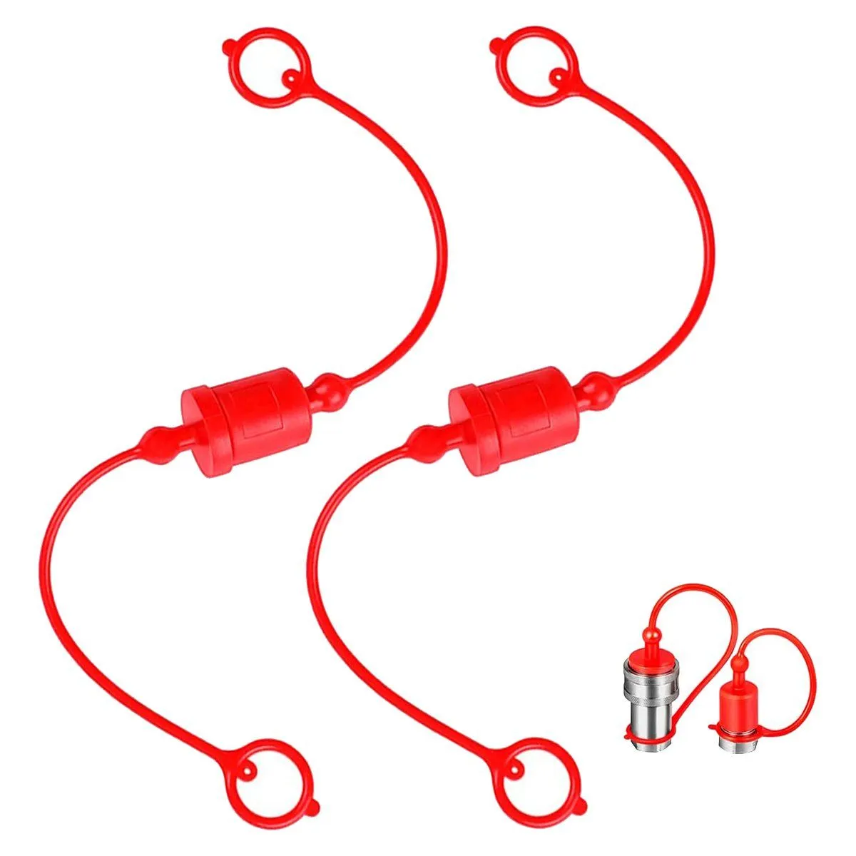 -B 1/4 Hydraulic Quick Coupler Male Dust Cap and Female Plug Cover