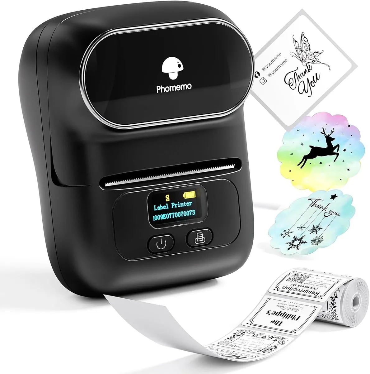 Phomemo M110 Bluetooth Thermal Label Printer Portable Mini Label Maker - Black
