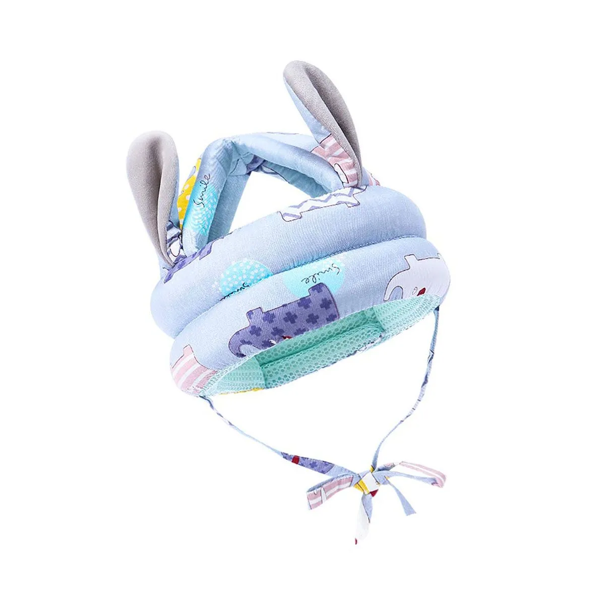 Cute Rabbit Ears Toddler Baby Safety Head Protector Helmet - Light Blue - Dark Blue